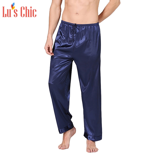 Men's Satin Pajama Pants Sleep Pajama Bottoms - Lu's Chic